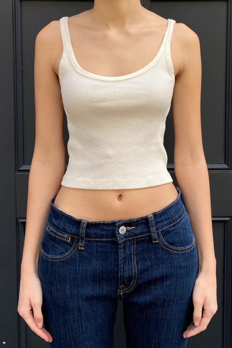 Debardeur Brandy Melville Beyonca Crop Blanche | WUM-15091879